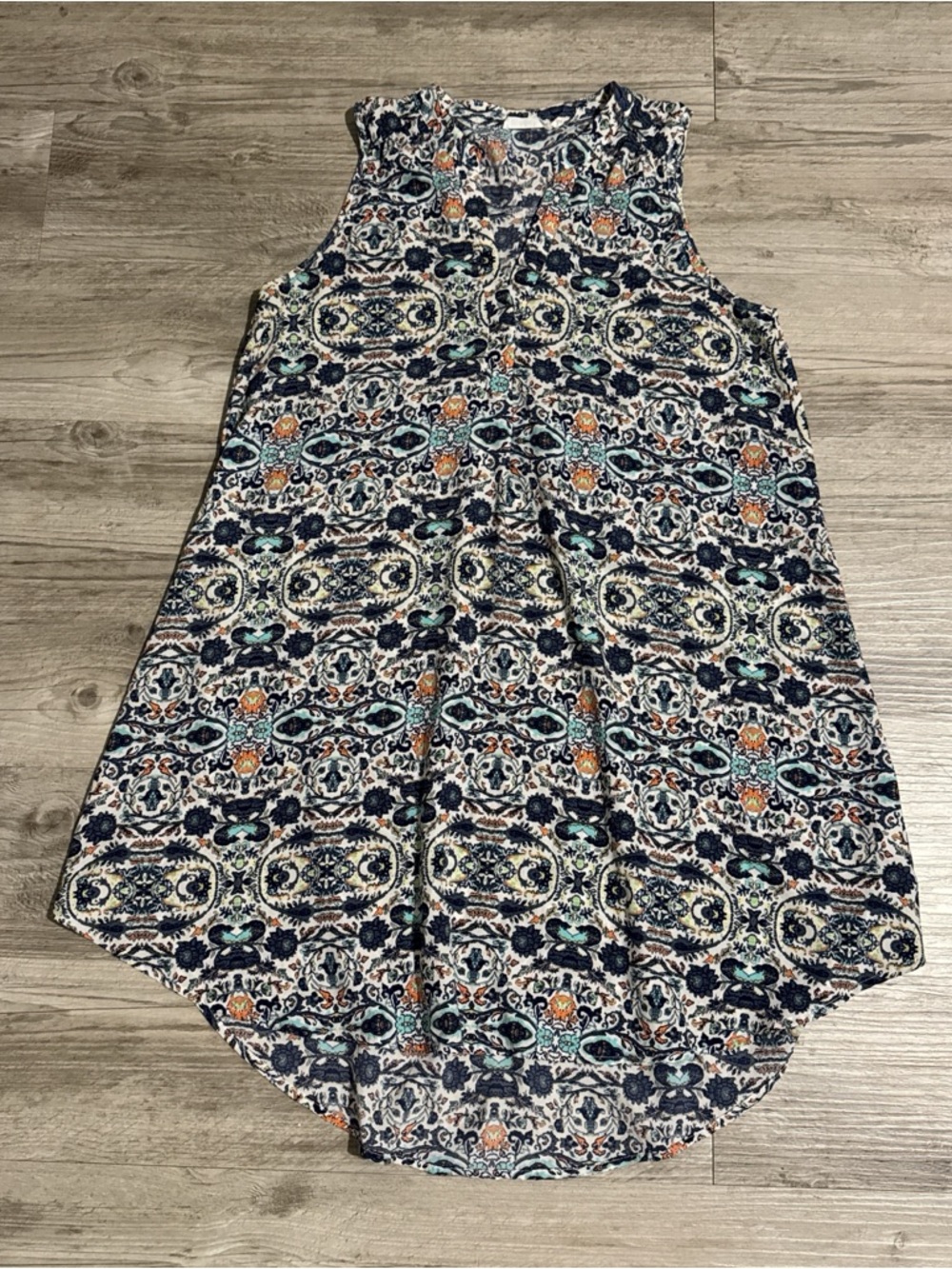 Lush Sleeveless Mini Dress in Navy, Teal, Orange, Cream